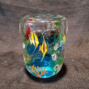 Zellique  Colorful Fish Glass Paperweight